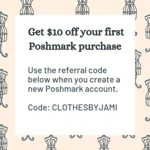 New to Poshmark? Use this code for discount